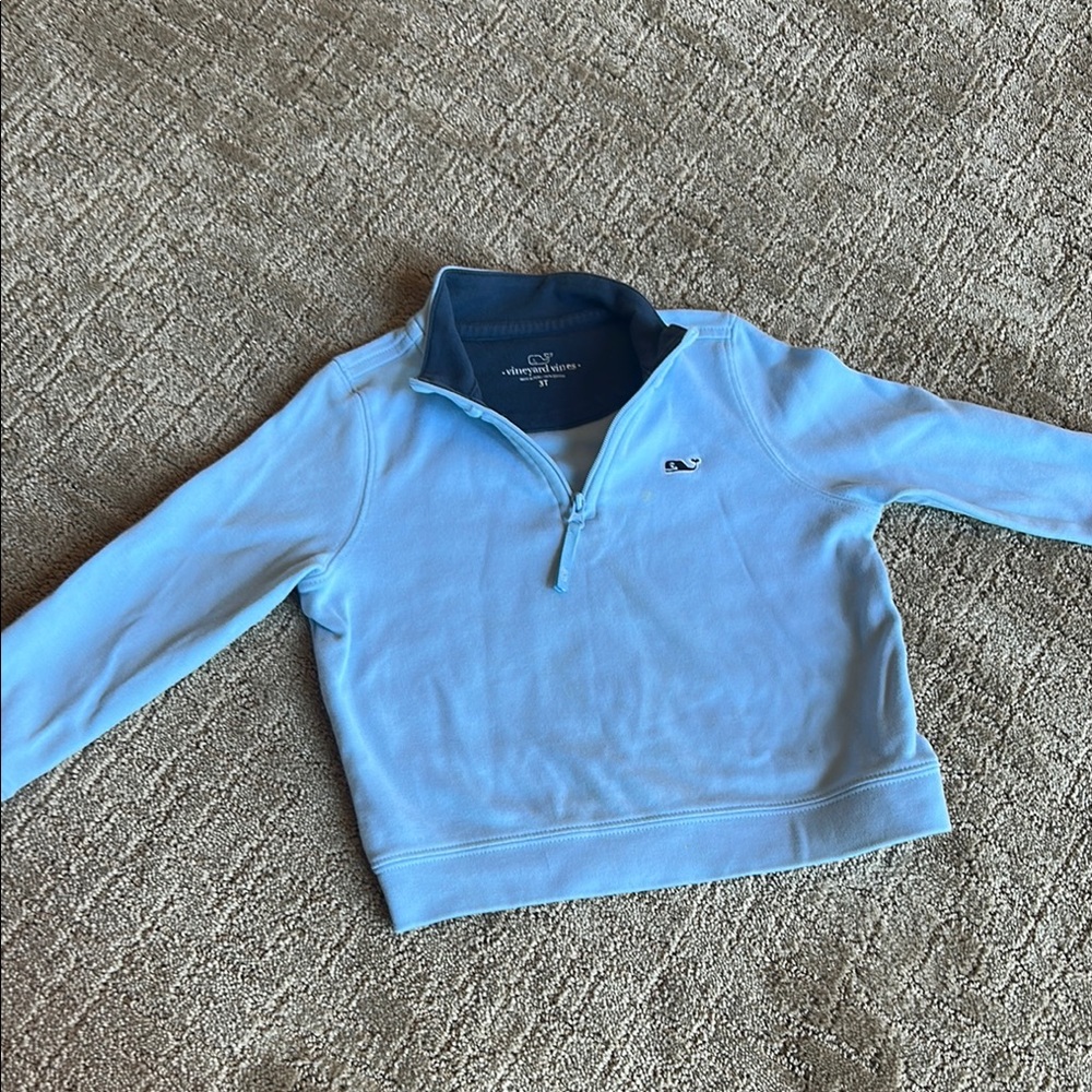 Vineyard Vines Sky Blue Half-Zip Sweater - Picture 2 of 8